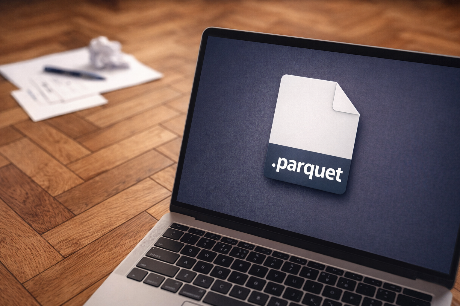 Illustration for Apache Parquet: columnar files, compression, and analytical query paths
